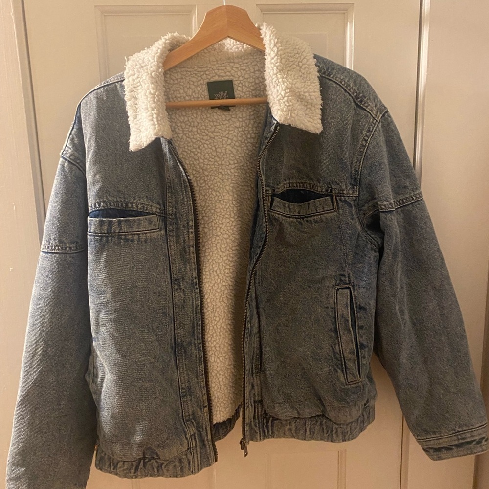 Denim Sherpa Lined Jacket